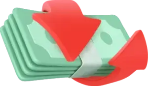 Dinero con flechas de intercambio
