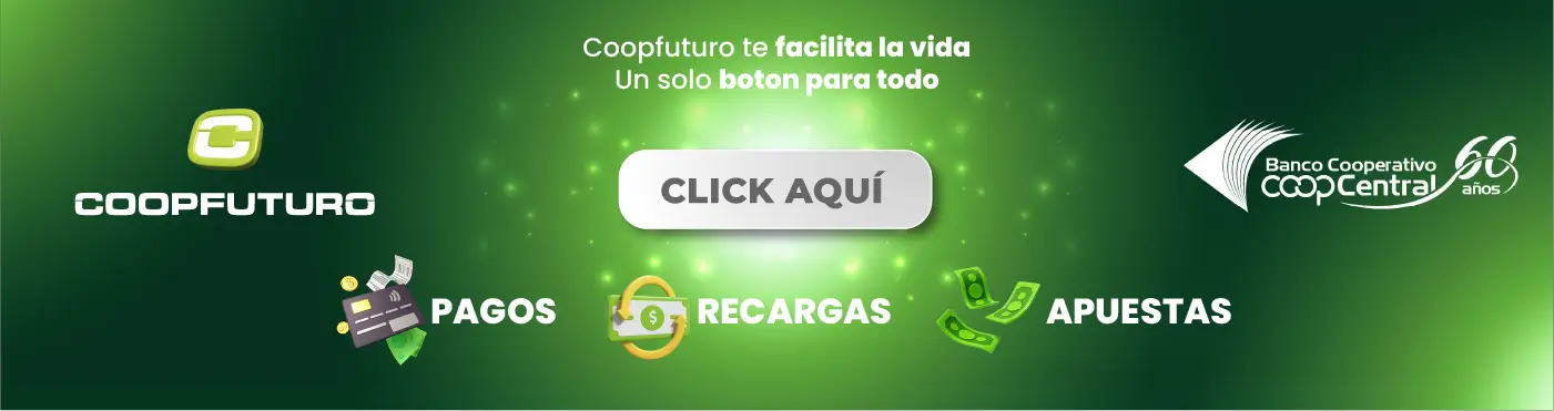 hacer pagos, recargas y apuestas en línea con Coopfuturo.